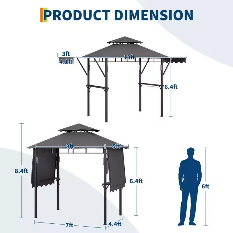 Durable Canopy Shelter for Outdoor Patio  Grill Gazebo for Backyard BBQ, Weather-Resistant Construction, Easy Setup