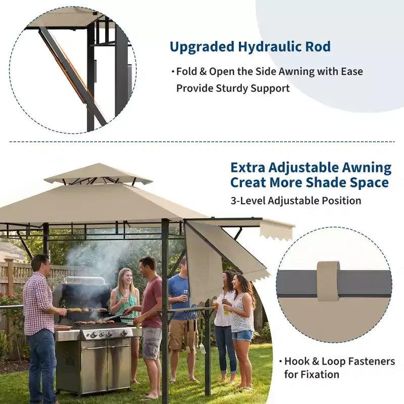 Durable Canopy Shelter for Outdoor Patio  Grill Gazebo for Backyard BBQ, Weather-Resistant Construction, Easy Setup