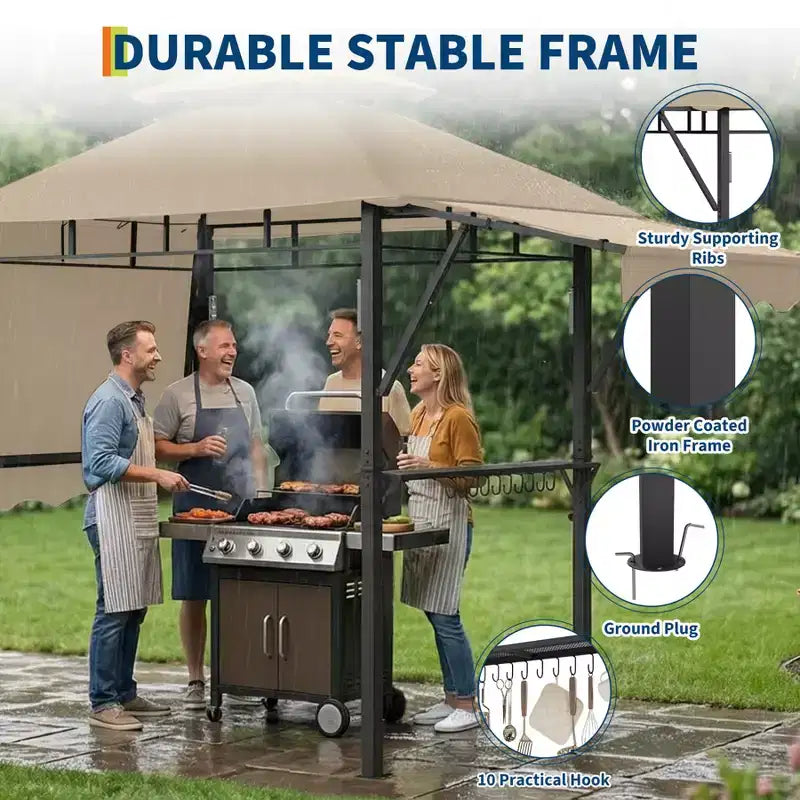 Durable Canopy Shelter for Outdoor Patio  Grill Gazebo for Backyard BBQ, Weather-Resistant Construction, Easy Setup