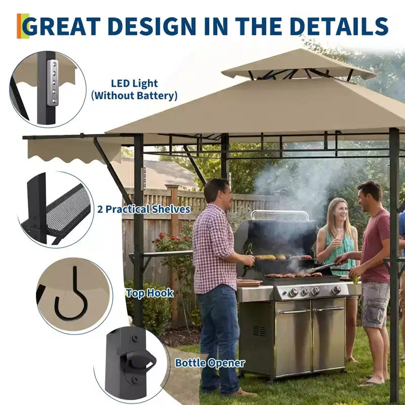 Durable Canopy Shelter for Outdoor Patio  Grill Gazebo for Backyard BBQ, Weather-Resistant Construction, Easy Setup