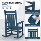 All-Weather HDPE Outdoor Rocking Chair Set  High Back Porch & Patio Rockers, Heavy Duty Comfort, Easy Assembly  2 Piece Set