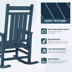 All-Weather HDPE Outdoor Rocking Chair Set  High Back Porch & Patio Rockers, Heavy Duty Comfort, Easy Assembly  2 Piece Set