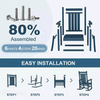 All-Weather HDPE Outdoor Rocking Chair Set  High Back Porch & Patio Rockers, Heavy Duty Comfort, Easy Assembly  2 Piece Set