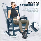 All-Weather HDPE Outdoor Rocking Chair Set  High Back Porch & Patio Rockers, Heavy Duty Comfort, Easy Assembly  2 Piece Set
