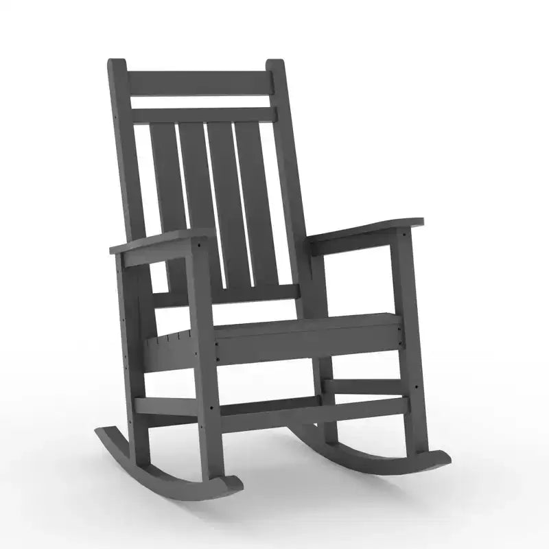 All-Weather HDPE Outdoor Rocking Chair Set  High Back Porch & Patio Rockers, Heavy Duty Comfort, Easy Assembly  2 Piece Set
