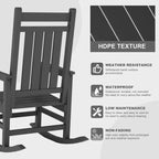 All-Weather HDPE Outdoor Rocking Chair Set  High Back Porch & Patio Rockers, Heavy Duty Comfort, Easy Assembly  2 Piece Set