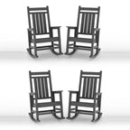 All-Weather HDPE Outdoor Rocking Chair Set  High Back Porch & Patio Rockers, Heavy Duty Comfort, Easy Assembly  2 Piece Set