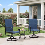 Outdoor Patio Swivel Chair  High Back Dining Chair, Padded All-Weather Breathable Textilene Seat, Sturdy Metal Rocking Frame, Ideal for Garden