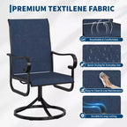 Outdoor Patio Swivel Chair  High Back Dining Chair, Padded All-Weather Breathable Textilene Seat, Sturdy Metal Rocking Frame, Ideal for Garden