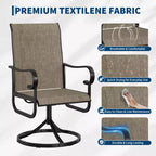Outdoor Patio Swivel Chair  High Back Dining Chair, Padded All-Weather Breathable Textilene Seat, Sturdy Metal Rocking Frame, Ideal for Garden