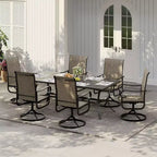Outdoor Patio Swivel Chair  High Back Dining Chair, Padded All-Weather Breathable Textilene Seat, Sturdy Metal Rocking Frame, Ideal for Garden