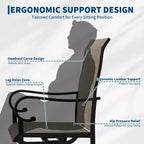 Outdoor Patio Swivel Chair  High Back Dining Chair, Padded All-Weather Breathable Textilene Seat, Sturdy Metal Rocking Frame, Ideal for Garden