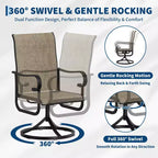 Outdoor Patio Swivel Chair  High Back Dining Chair, Padded All-Weather Breathable Textilene Seat, Sturdy Metal Rocking Frame, Ideal for Garden