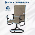 Outdoor Patio Swivel Chair  High Back Dining Chair, Padded All-Weather Breathable Textilene Seat, Sturdy Metal Rocking Frame, Ideal for Garden
