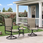 Outdoor Patio Swivel Chair  High Back Dining Chair, Padded All-Weather Breathable Textilene Seat, Sturdy Metal Rocking Frame, Ideal for Garden