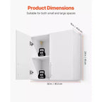 VEVOR Laundry Room Wall Cabinet, 2-Tier Wall Mounted Hanging Cabinet with Adjustable Shelf, 32 in Cupboard Storage with 2 Doors, White