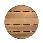 Christopher Knight Home Somchai Modern Acacia Wood Patio End Table with Wicker Hourglass Base and Round Slatted Tabletop