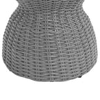 Christopher Knight Home Somchai Modern Acacia Wood Patio End Table with Wicker Hourglass Base and Round Slatted Tabletop