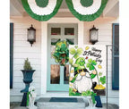 Lomsoe Happy St Patricks Day Gnome Garden Flag Shamrock Clover Yard Flag Farmhouse Yard Outdoor Decor St Patricks Day Gift Single Side 12x18Inch