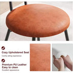 Modern Rattan Dining Chairs, Kitchen Chairs with Upholstered Cushion and Metal Legs for Small Space Living Room Coffee Shop Restaurant
