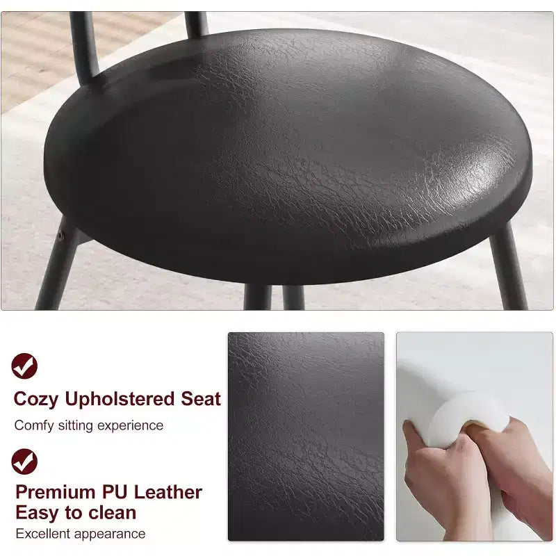 Modern Rattan Dining Chairs, Kitchen Chairs with Upholstered Cushion and Metal Legs for Small Space Living Room Coffee Shop Restaurant