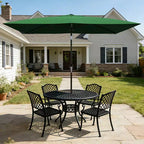 6.5x10 ft Rectangular Patio Umbrellas Rectangle Outdoor Umbrella with Push Button Tilt and Crank, Market Table Umbrella 6 Sturdy Ribs UV Protection