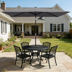 6.5x10 ft Rectangular Patio Umbrellas Rectangle Outdoor Umbrella with Push Button Tilt and Crank, Market Table Umbrella 6 Sturdy Ribs UV Protection