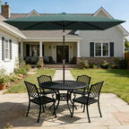 6.5x10 ft Rectangular Patio Umbrellas Rectangle Outdoor Umbrella with Push Button Tilt and Crank, Market Table Umbrella 6 Sturdy Ribs UV Protection