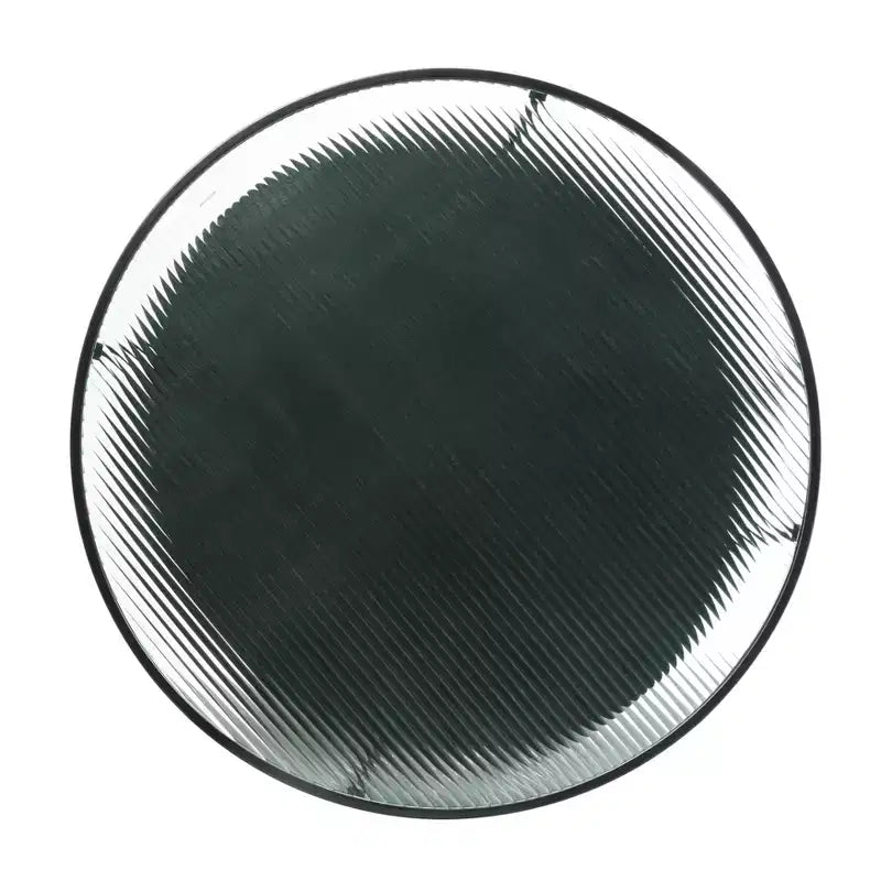 GDFStudio Carson Modern 2-Piece Metal Round Coffee Table and End Table Set with Glass Top