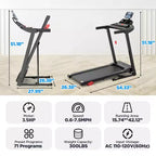 3.5HP Treadmill on Sale: Foldable Treadmill with 12% Incline, APP & Bluetooth Speakers, 330lbs Capacity, 64 Programs, Home Gym
