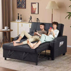 Upholstered Cat's Claw Leather Convertible Reclining Sleeper Sofa Bed With Cushions For Small Spaces