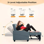 Upholstered Cat's Claw Leather Convertible Reclining Sleeper Sofa Bed With Cushions For Small Spaces