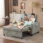 Upholstered Cat's Claw Leather Convertible Reclining Sleeper Sofa Bed With Cushions For Small Spaces