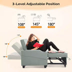 Upholstered Cat's Claw Leather Convertible Reclining Sleeper Sofa Bed With Cushions For Small Spaces