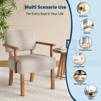 Modern Accent Chair with Wood Frame for Living Room, Bedroom and Dining Room