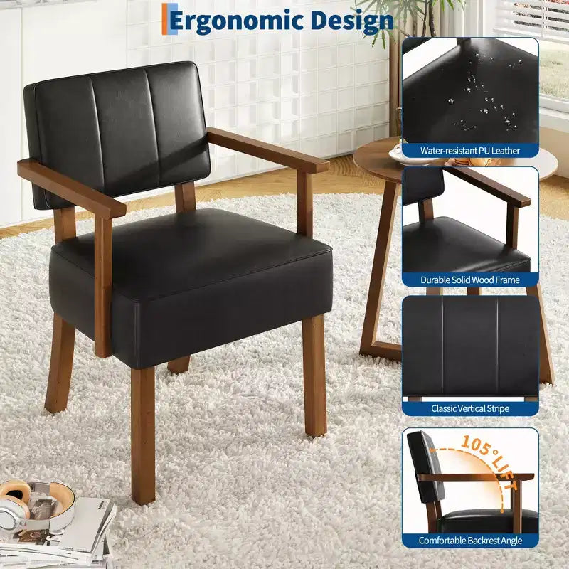Modern Accent Chair with Wood Frame for Living Room, Bedroom and Dining Room