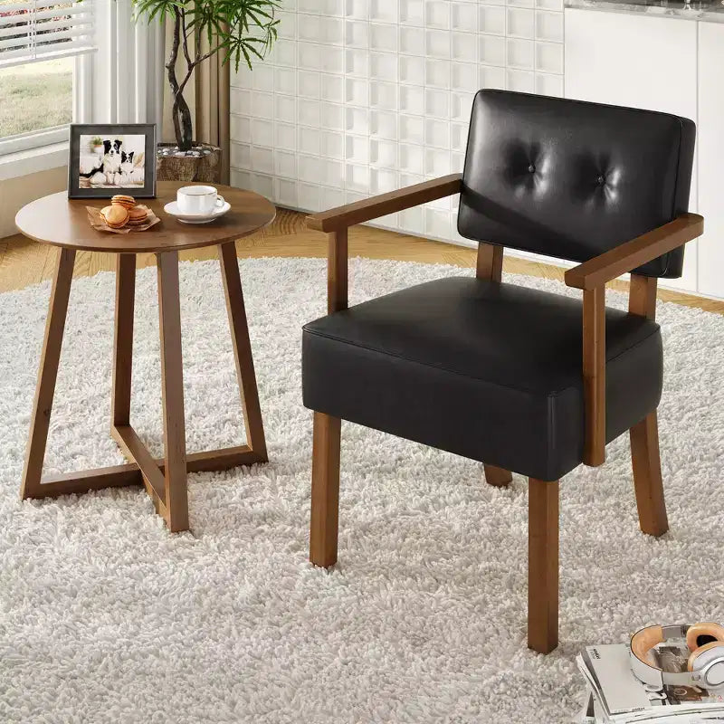Modern Accent Chair with Wood Frame for Living Room, Bedroom and Dining Room