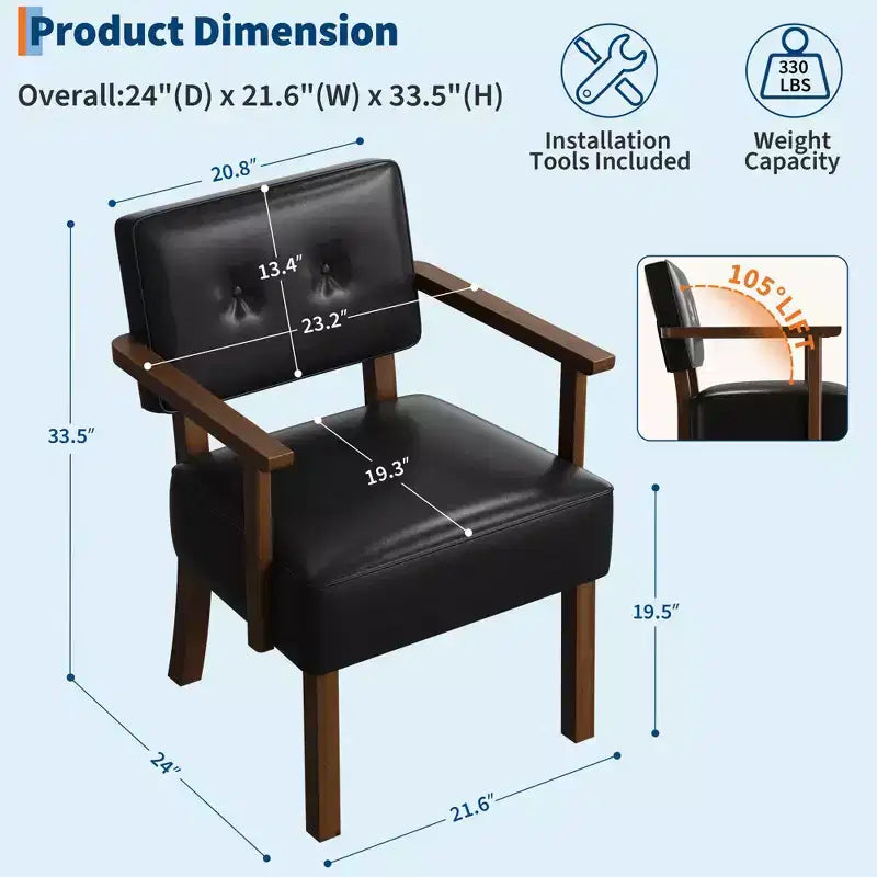 Modern Accent Chair with Wood Frame for Living Room, Bedroom and Dining Room