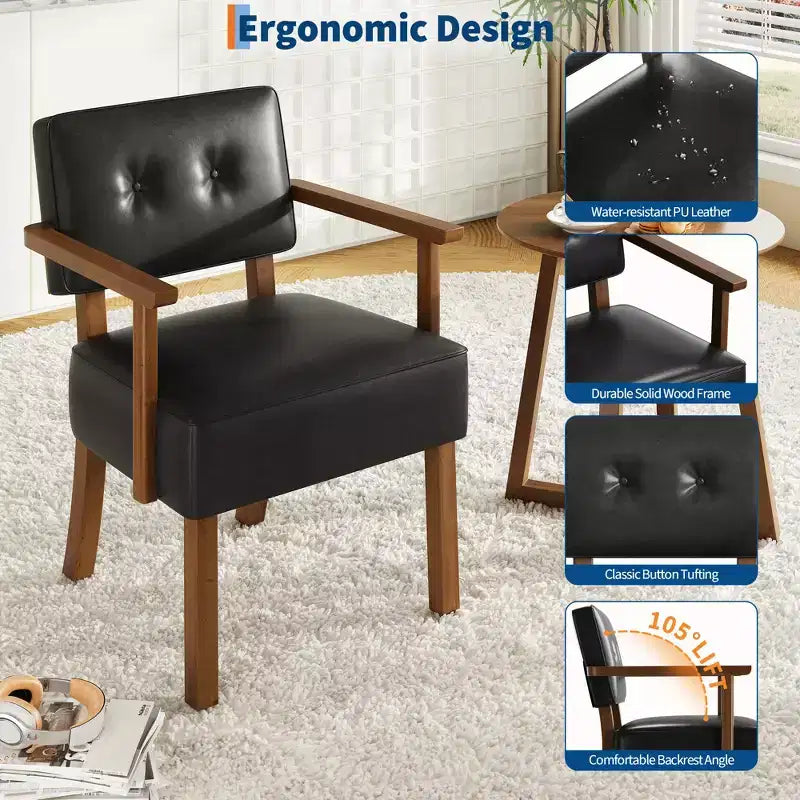 Modern Accent Chair with Wood Frame for Living Room, Bedroom and Dining Room