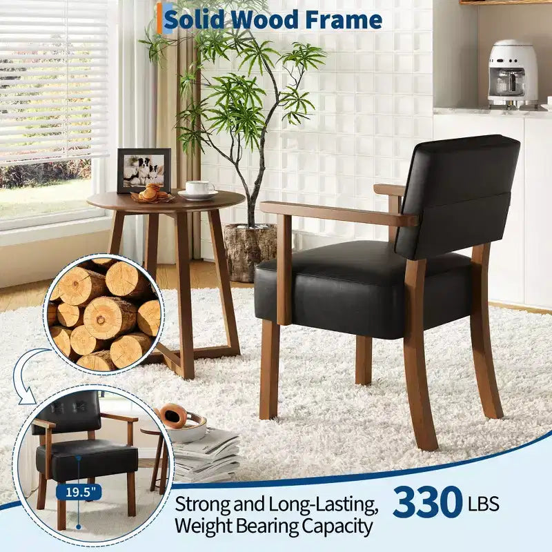 Modern Accent Chair with Wood Frame for Living Room, Bedroom and Dining Room