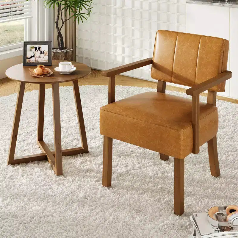 Modern Accent Chair with Wood Frame for Living Room, Bedroom and Dining Room