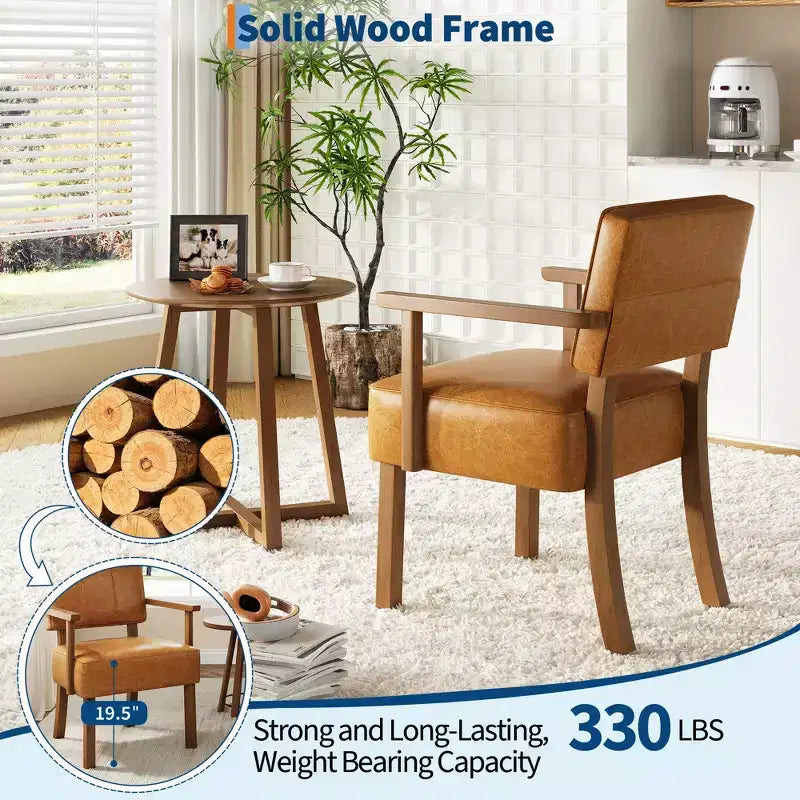 Modern Accent Chair with Wood Frame for Living Room, Bedroom and Dining Room