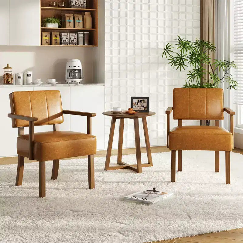 Modern Accent Chair with Wood Frame for Living Room, Bedroom and Dining Room