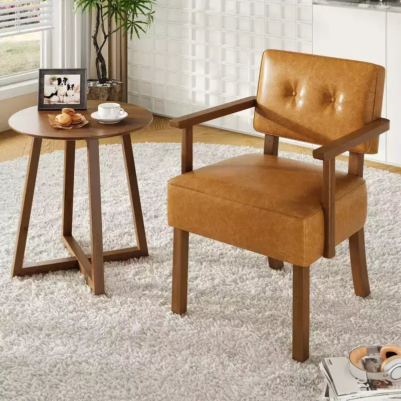 Modern Accent Chair with Wood Frame for Living Room, Bedroom and Dining Room