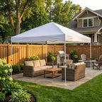 DobleePy 10x20 ft White Canopy Tent, Easy Setup, Adjustable Height, Waterproof UV-Resistant, No Sidewalls, for Outdoor Party & Backyard