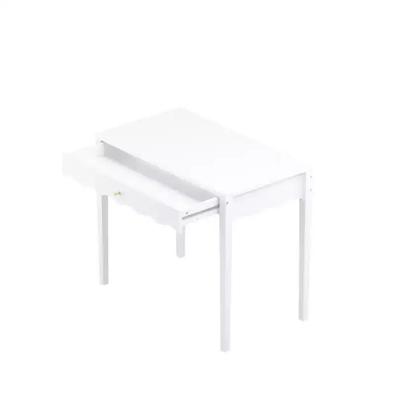 White Makeup Vanity Desk Dressing Table with Drawer, Compact Office Writing Desk Storage Entryway Console Table (Only Table included) - ModernLuxe