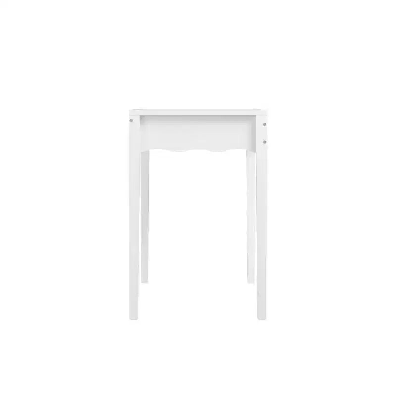White Makeup Vanity Desk Dressing Table with Drawer, Compact Office Writing Desk Storage Entryway Console Table (Only Table included) - ModernLuxe