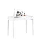 White Makeup Vanity Desk Dressing Table with Drawer, Compact Office Writing Desk Storage Entryway Console Table (Only Table included) - ModernLuxe