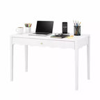 White Makeup Vanity Desk Dressing Table with Drawer, Compact Office Writing Desk Storage Entryway Console Table (Only Table included) - ModernLuxe