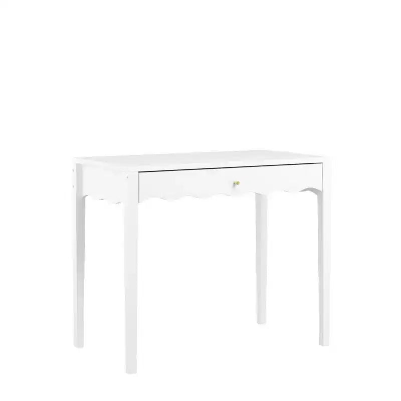White Makeup Vanity Desk Dressing Table with Drawer, Compact Office Writing Desk Storage Entryway Console Table (Only Table included) - ModernLuxe